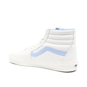 Vans SK8-Hi logo-patch sneakers leather white/blue W9 M7.5